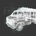 White Utility Van With Roof Rack For Practical Cargo Transport Solutions 3d model