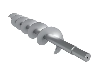 Stainless Steel Helical Screw Conveyor Blade With Central Shaft Industrial Part 3d model