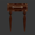Classic Wooden Side Table With Square Tabletop Drawer And Tapered Legs Design