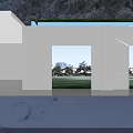 Modern Car Showroom With Suspended Black Car Display Screens Charts And Exhibition Counters