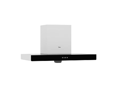 Modern Kitchen Appliance Range Hood With Sleek White Black Design For Home 3d model