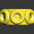 Shiny Golden Metallic Ring With Glossy Loop Designs And Reflective Surface