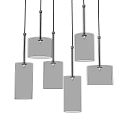 Modern Rectangular Pendant Lights With Metallic Frames And Acrylic Shades For Interior Design 3d model