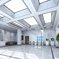 Modern Hall Public Security Bureau Certificate Hall 3d model
