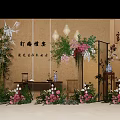Elegant Traditional Chinese Banquet Hall with Bamboo Lanterns Floral Arrangements and Screens