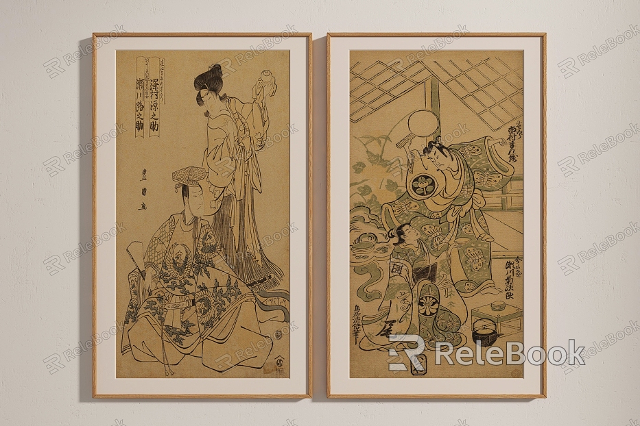 Japanese-style figure painting decorative painting model