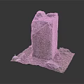 Ancient Stone Structure Model With Grass Base And Surrounding Stones