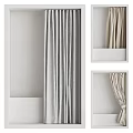 Elegant Curtains In Gray And Beige Soft Fabric With Pleated Design For Home Windows