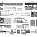 Commercial Kitchen Equipment Including Ovens Worktables Shelves Refrigerators And Hoods
