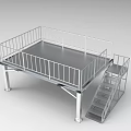 Heavy Duty Industrial Equipment Metal Platform With Railings And Staircase Structure