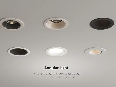 Modern Downlights and Spotlights for Ceiling Interior Illumination with Warm White Lighting 3d model
