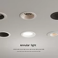 Modern Downlights and Spotlights for Ceiling Interior Illumination with Warm White Lighting