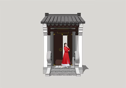 Chinese Gate Villa Gate 3d model