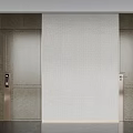 Sleek Modern Hinged Door With Wood Grain Finish And Silver Handle For Home Interior