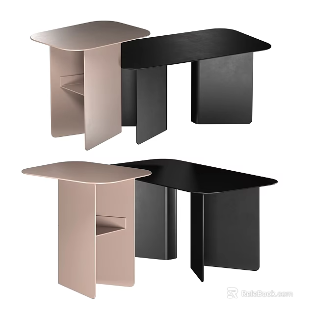 Modern Functional Desk With Two Tone Colors And Unique Structural Design Features 3d model