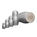 Decorative Ornament Set of Silver Metal Nested Cylindrical Shapes with Text Inscriptions for Home Decor