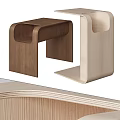 Modern Minimalist Wooden Side Tables Dark and Light Tones with Smooth Lines for Living Room