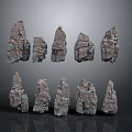 Natural Stone Blocks With Various Shapes And Textures For Decorative Landscaping And Garden Design