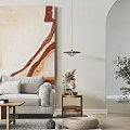 Nordic Sofa Coffee Table Combination 3d model