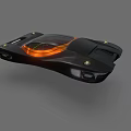 Black Floating Flying Car With Sleek Design And Orange Lights 3d model