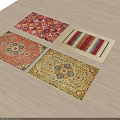 Square Rugs With Various Traditional Patterns And Colors For Home Interior Decor 3d model