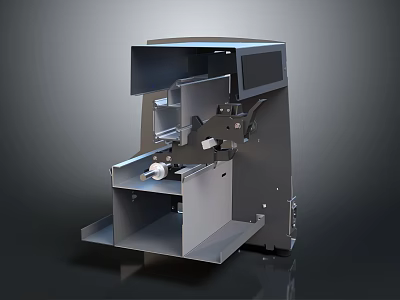 Industrial Equipment with Metal Structure Internal Components and Open Compartments for Commercial Use 3d model