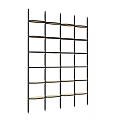 Modern Open Shelf Bookcase With Multi Layer Wooden Shelves And Metal Frame