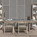New Chinese Tea Table and Chair 3d model