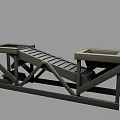 Gray Building Blocks Structure With Inclined Ramp And Two Square Platforms 3d model