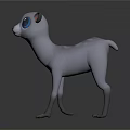 Cute 3D Rendered Fawn with Gray Body Big Blue Eyes Pink Paws and White Spots