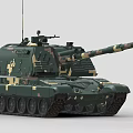 Military Camouflage Tank With Main Gun Tracks Antenna And Armor Design