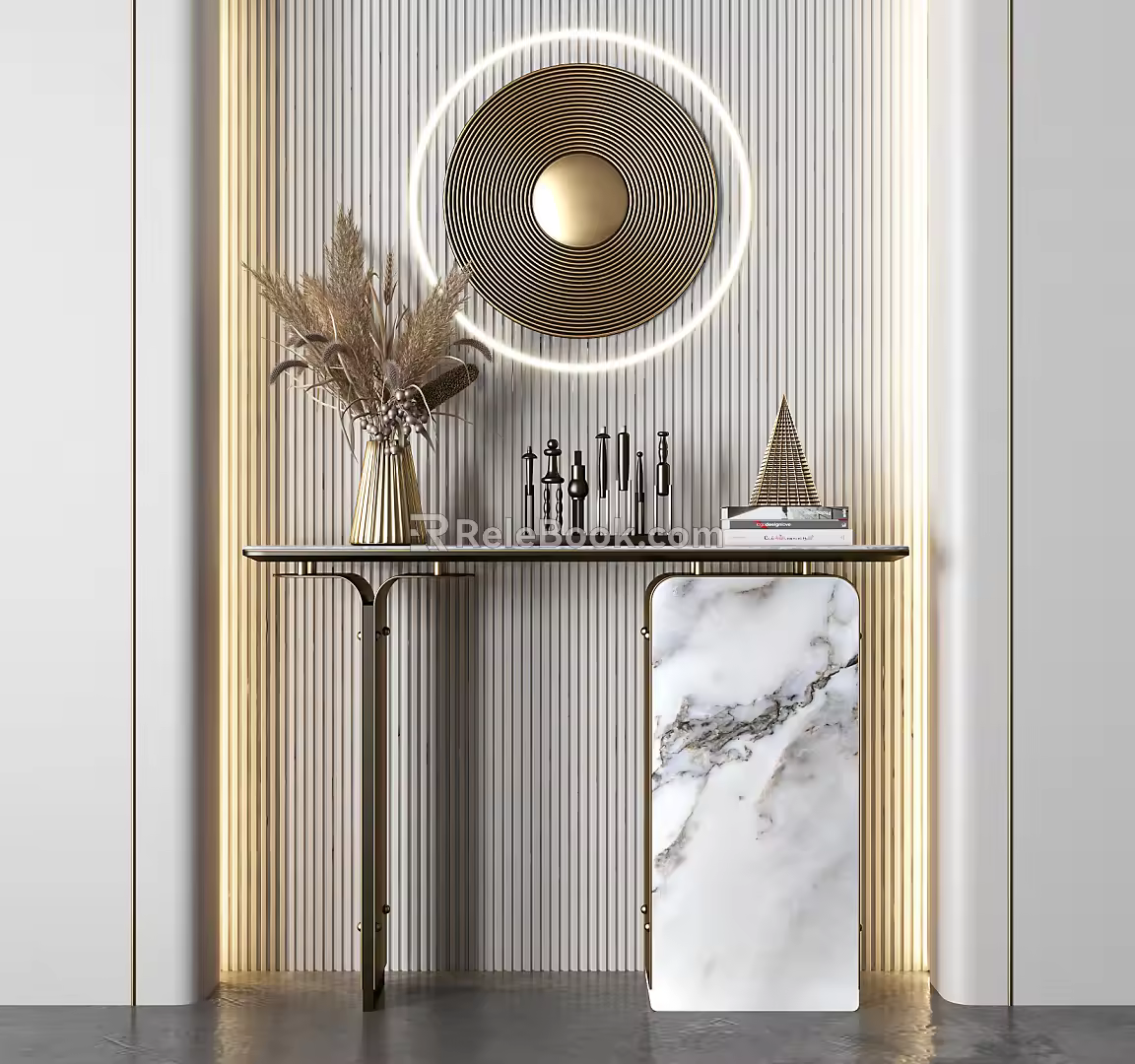 Modern end view table end view table decoration combination 3d model