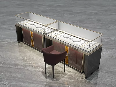 Luxury Jewelry Store Display Cases With Glass Counter And Modern Design 3d model
