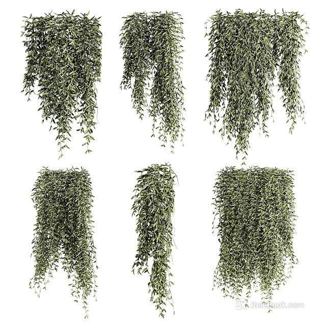 Hanging Green Vines for Indoor Decorative Wall and Ceiling Design 3d model 
