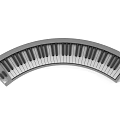 Curved Electronic Keyboard Musical Instrument Portable Design With Black White Keys And Modern Tool