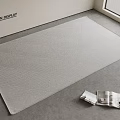 Light Gray Square Rug With Geometric Diamond Lines In Modern Room Near Window