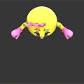 Decorative Ornament Set Featuring Yellow Cartoon Figure With Pink Bow Gloves And Boots