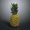 Fresh Ripe Pineapple with Green Leaves and Juicy Yellow Skin