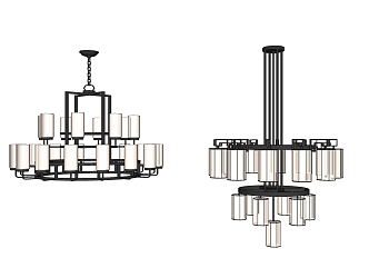 New Chinese Chandelier Iron Chandelier 3d model