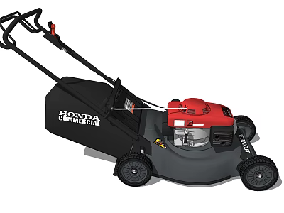 Honda Commercial Lawn Mower Agricultural Equipment With Red Engine And Black Body 3d model
