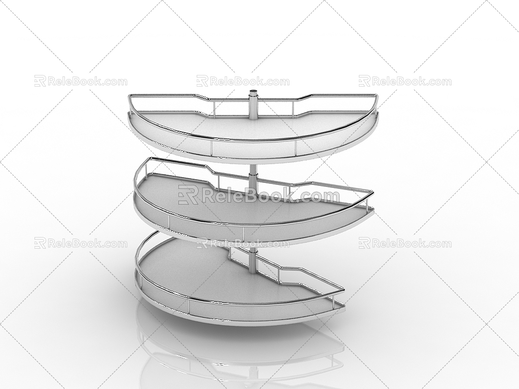 Modern pull basket embedded pull basket 3d model