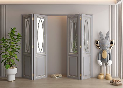 Jane Europe Middle Ancient Folding Door Glass sliding door 3d model