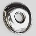 Modern Silver Decorative Mirror With Spiral Round Pattern For Home Interior 3d model