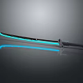 Blue Glowing Katana Weapon Featuring Illuminated Blade And Black Hilt