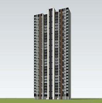 modern high-rise residence 3d model