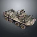 Military Wheeled Tank With Camouflage Paint Turret And Armored Exterior Design