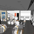 Fashion Clothing Store Interior With Mannequins Clothing Racks And Bright Lighting