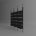 Black Modern Bookshelf With Multi Tiered Open Shelves And Metal Frame