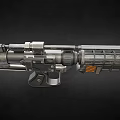 Futuristic Sci Fi Weapon Design With Metallic Barrel Grip And Structural Details 3d model