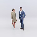 Diverse Group of People Standing and Sitting in White Studio with Various Outfits